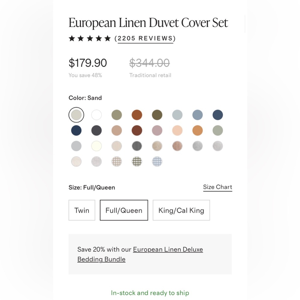 Quince European Linen Duvet Cover Set - Picture 3 of 4